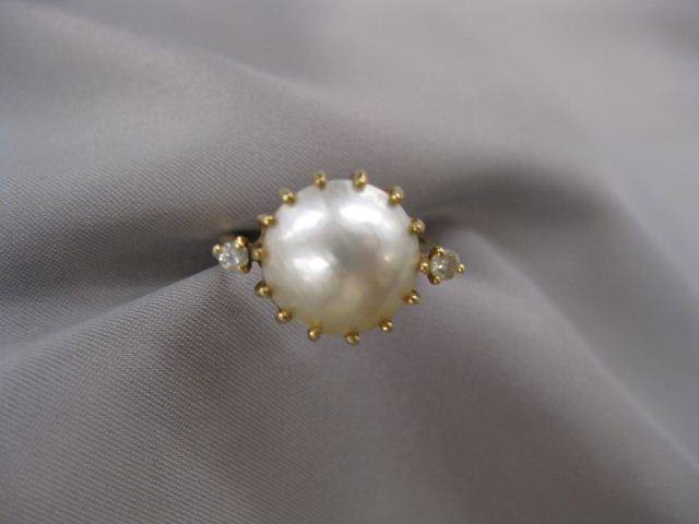 Diamond & Pearl Ring 9 mm Mabepearl