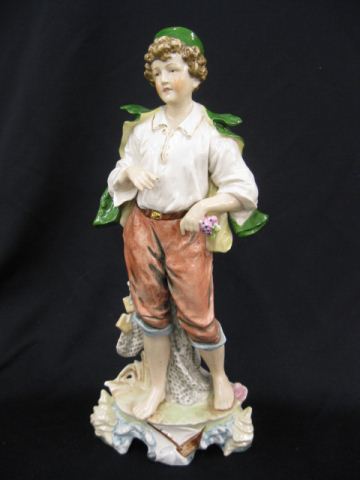 German Porcelain Figurine of Boy signed