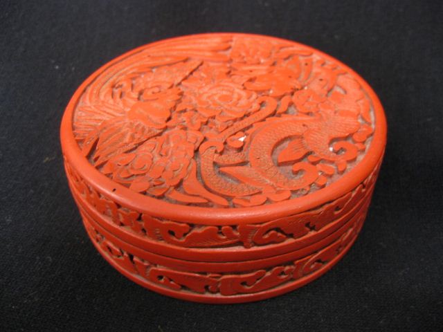 Chinese Cinnabar Box dragon & phoenix