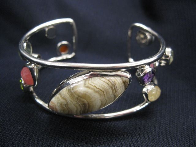 Gemstone & Sterling Bracelet with