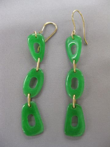 14k Gold and Jade Earrings Wire 14d84a