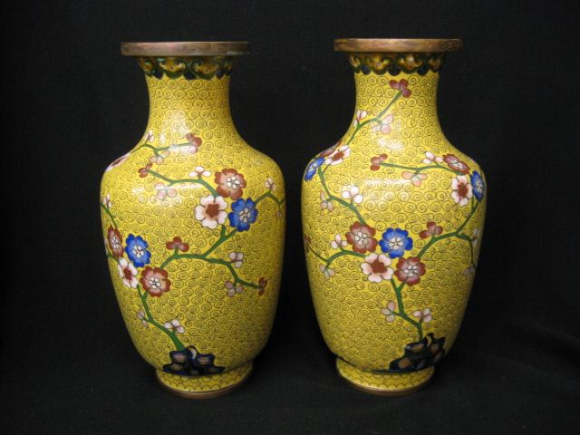 Pair of Chinese Cloisonne Vases