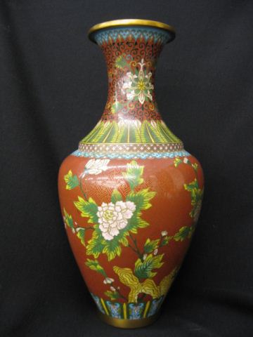 Chinese Cloisonne Vase signed floral