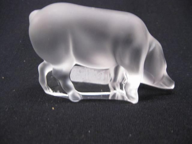 Lalique Crystal Figurine of a Pig
