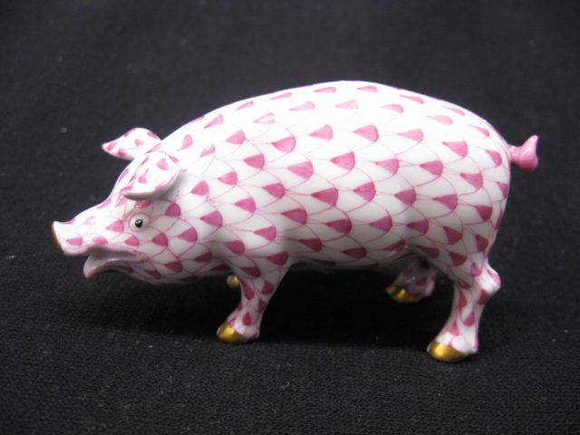 Herend ''Fishnet'' Porcelain Pig