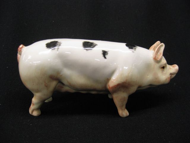 Acorn Porcelain Figurine of a Pig