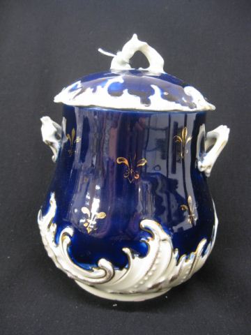 Victorian Porcelain Biscuit Jar gold
