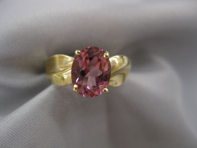 Pink Tourmaline Ring 2 Carat Ovalrich 14d8ab