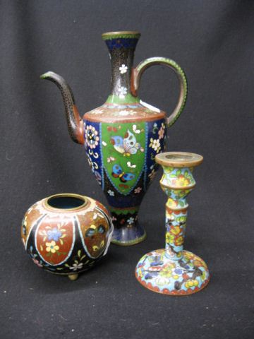 3 pcs Oriental Cloisonne 7 demitasse 14d8b3