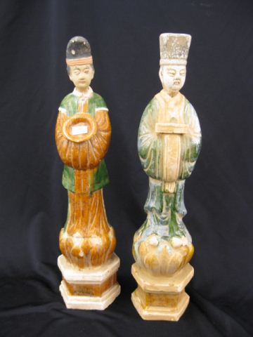 Pair of Chinese Pottery Attendant 14d8b6