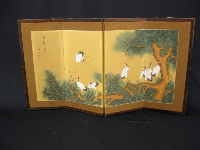 Japanese Handpainted Silk Tablescreen 14d8b7