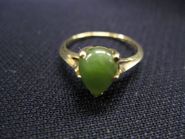 Jade Ring Pear shape Green stonein 14d8ba