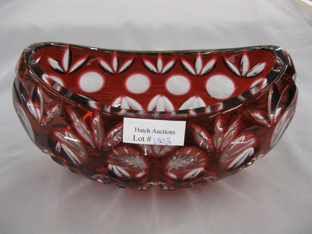 Ruby Cut-to-Clear Bowl canoe shape