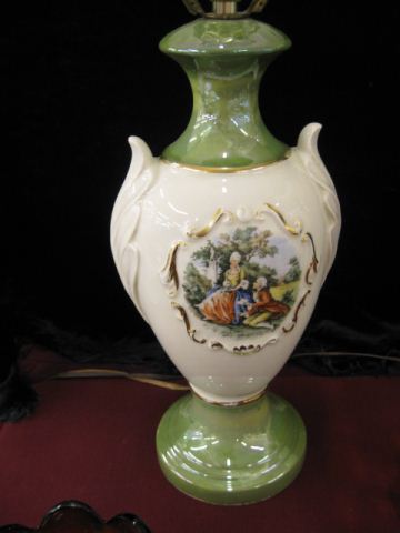 Pair of Porcelain Table Lamps courting