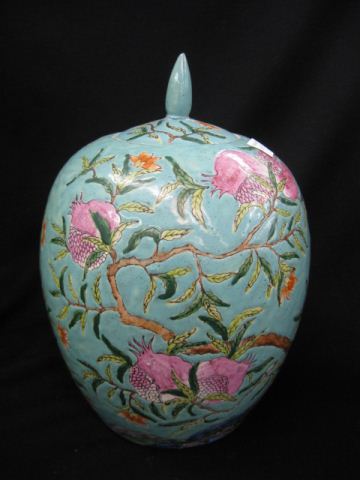 Chinese Porcelain Jar fruit foliage 14d90c