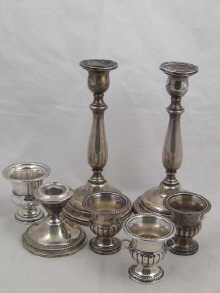 American silver. A pair of candlesticks