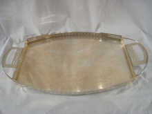 A silver plated squared oval tray