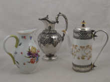 A Crown Derby coffee pot with silver 14d95d