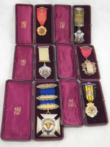 Six Masonic jewels of the Order