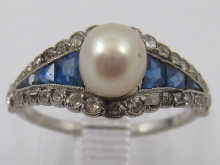 A sapphire diamond and pearl ring 14d992