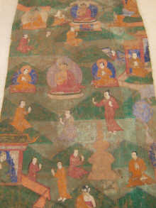 A painting on canvas of Buddhist deities