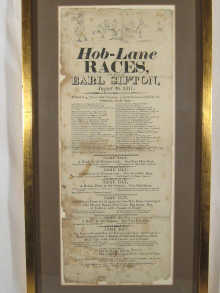 Horse raicng; a framed poster for the