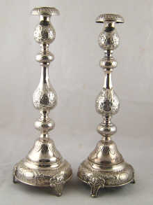 A substantial pair of silver Russian