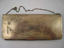 A Russian silver and leather purse