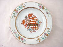 A Chinese porcelain armorial soup plate