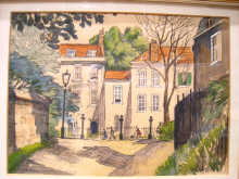 A watercolour of Church Row Hampstead