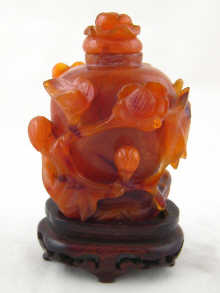 A Chinese hardstone snuff bottle carved