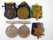 A mixed lot of six medals.