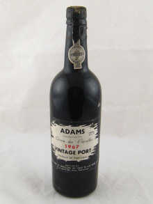 A bottle of Adams Vintage Port 1967.