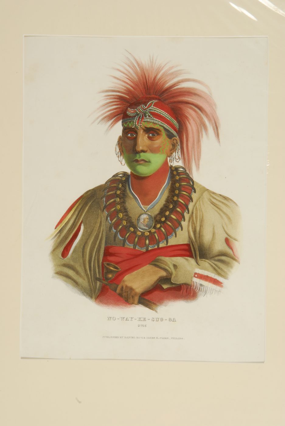 UNFRAMED HAND-COLORED LITHOGRAPH OF