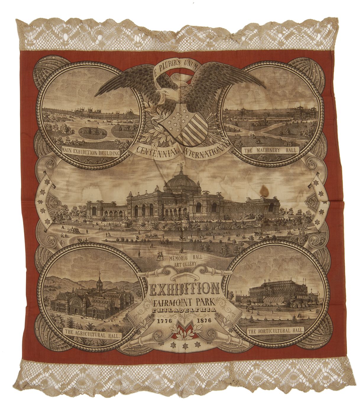 PRINTED COTTON SCARFDated 1876From
