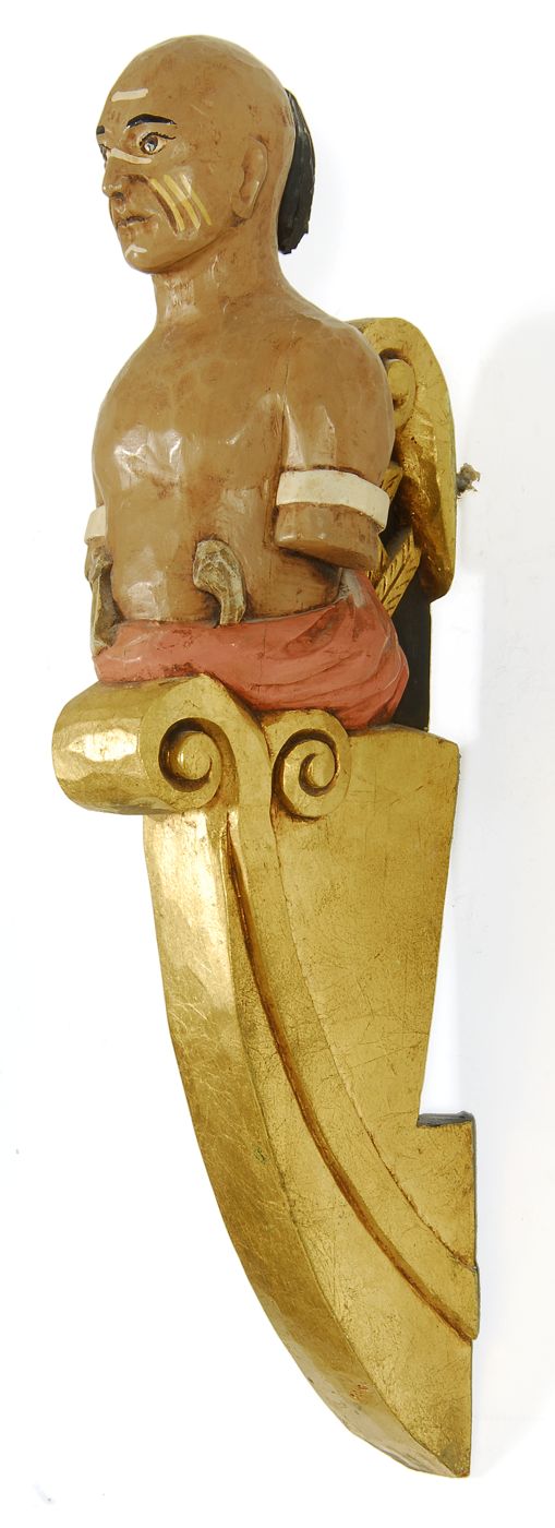 PAINTED WOODEN FIGUREHEAD STYLE 14dc30