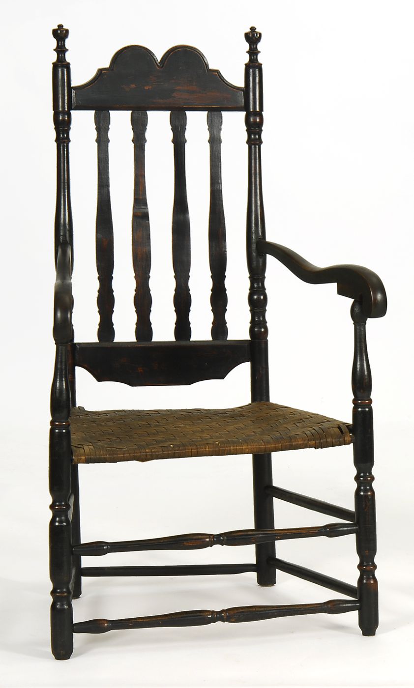 ANTIQUE BANISTER-BACK SPLINT-SEAT