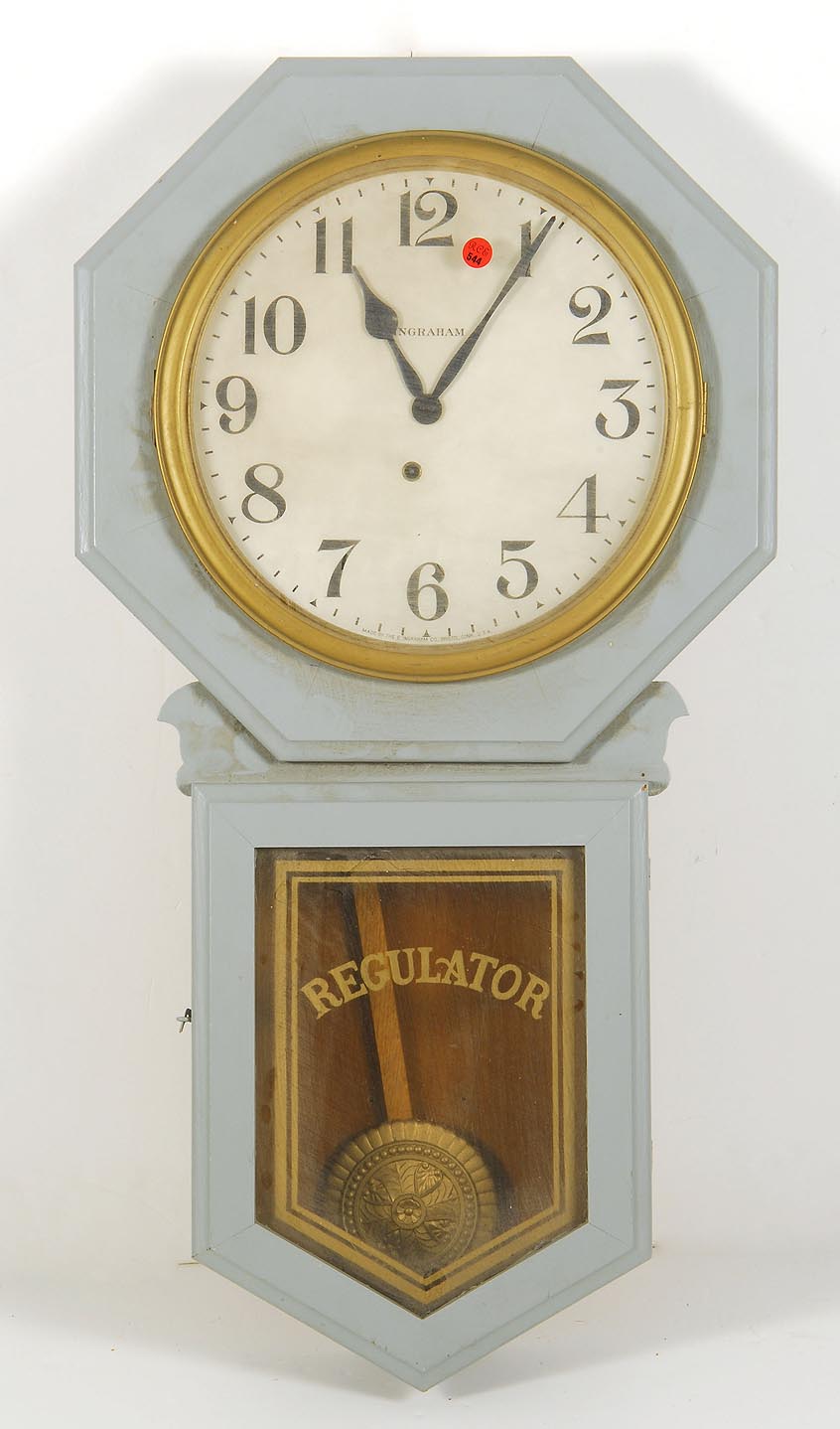 INGRAHAM OCTAGONAL REGULATOR CLOCKLate