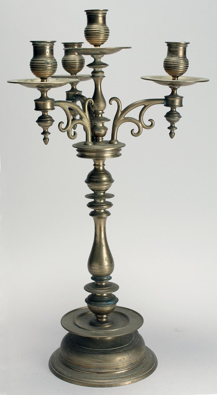 BRASS FOUR-SOCLE CANDELABRUMHeight 21.