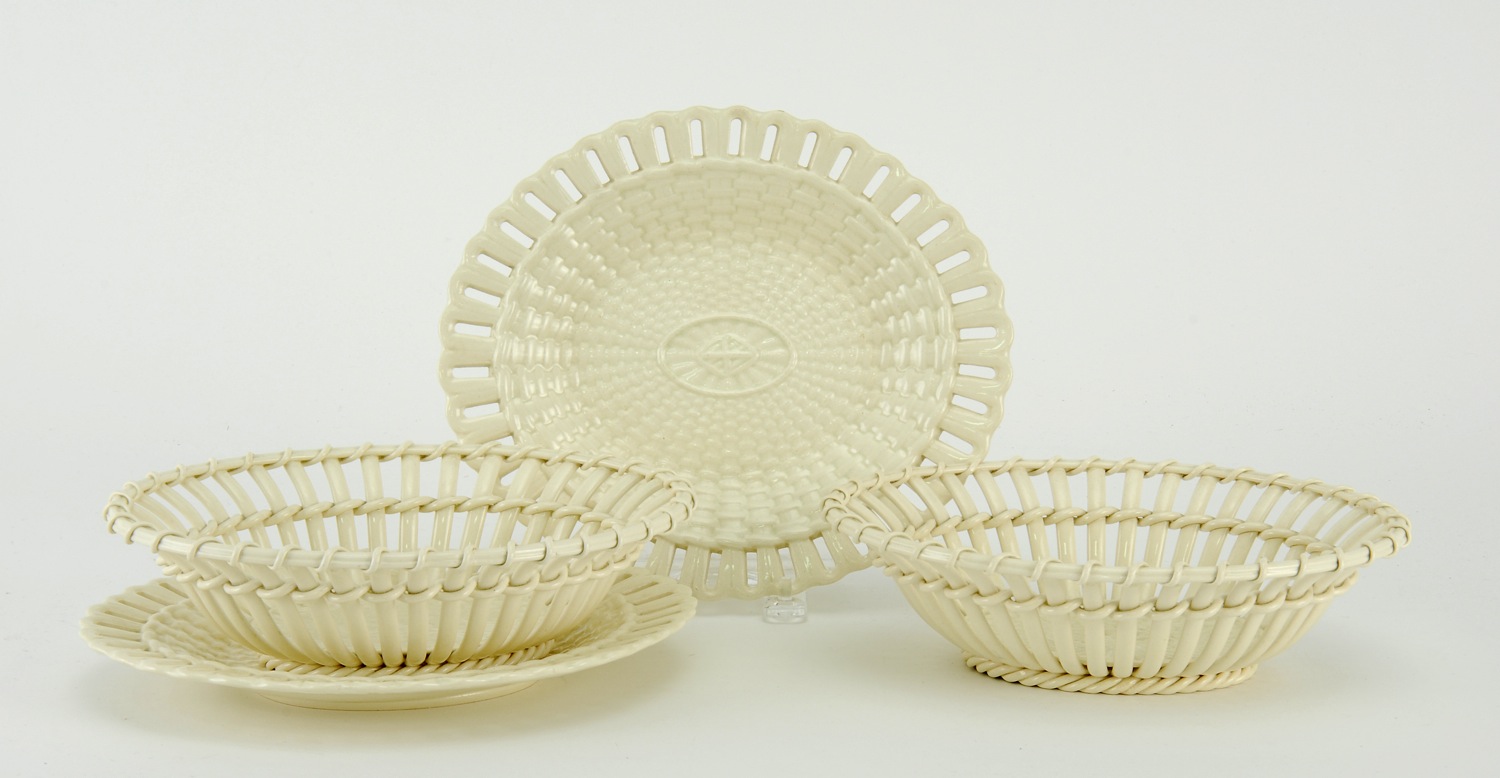 PAIR OF EARLY OVAL WEDGWOOD CREAMWARE