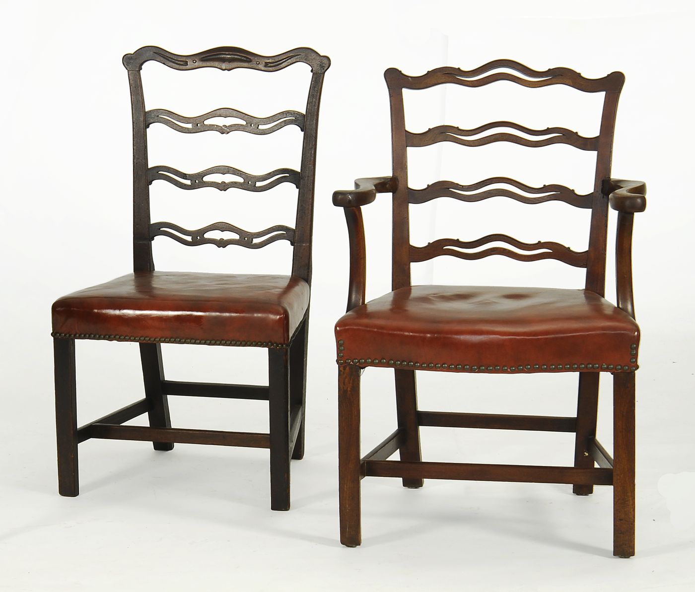 TWO ANTIQUE CHIPPENDALE CHAIRS18th