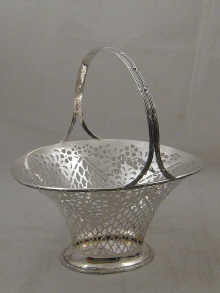 An American pierced silver basket with