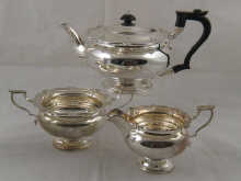 A silver three piece teaset by