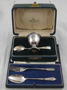 A boxed eggcup and spoon Birmingham