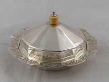 An Art Deco style silver butter dish