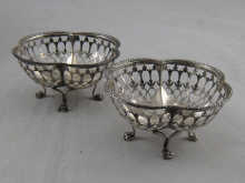 A pair of silver lobed and pierced 14dda3