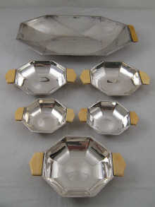 A silver Art Deco octagonal dish