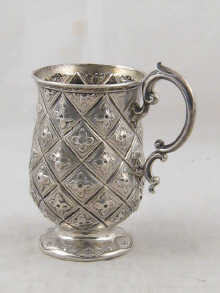 A Victorian silver christening mug by