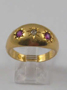 A hallmarked 18 ct gold ruby and 14ddf9