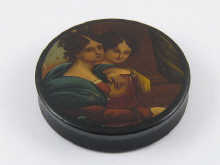 An early 19th c hand painted circular 14de50